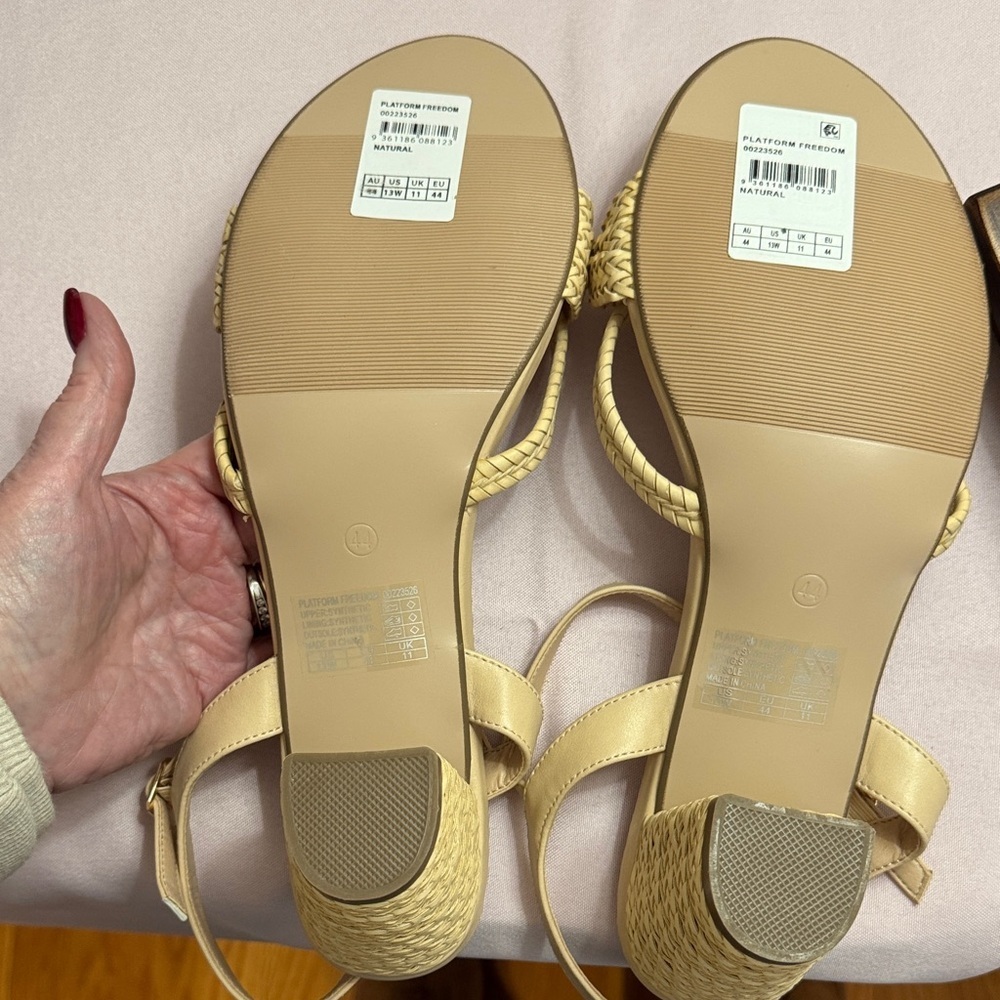 City Chic Women's Tan Braided Sandals FREEDOM size 13 (44) - Picture 6 of 7